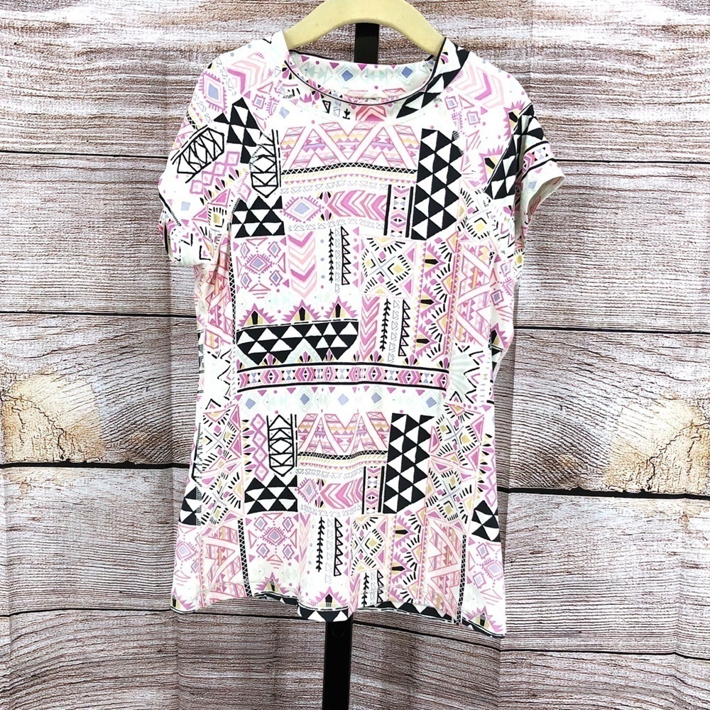 Billabong Patterned Short Sleeve Rash Guard Size 12